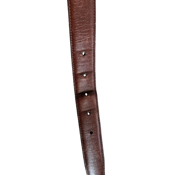 Handcrafted Brown Full Grain Leather Belt with Solid Brass Buckle Size 34 - C2 - Picture 6 of 9